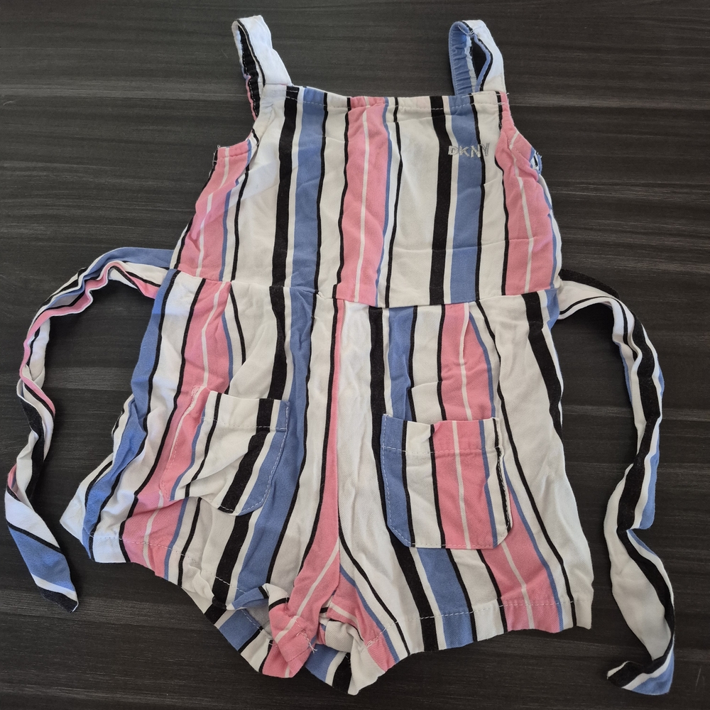 DKNY Kids Romper with Pink and Blue Stripes